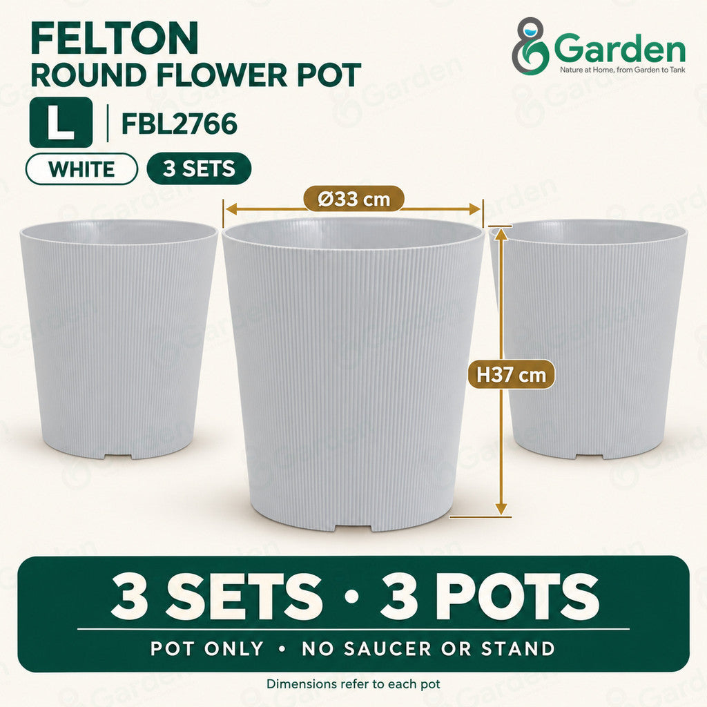 Felton FBL2765 Round Plastic Flower Pot 26cm – product and size guide