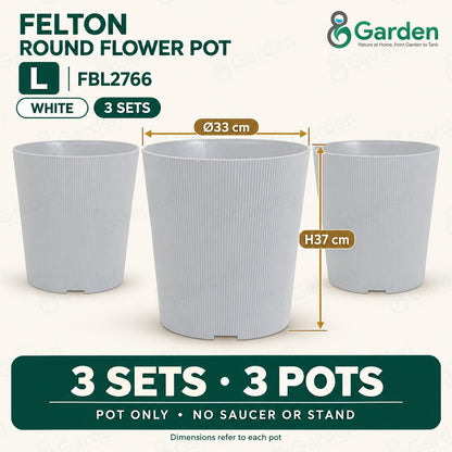 Felton FBL2765 Round Plastic Flower Pot 26cm – product and size guide