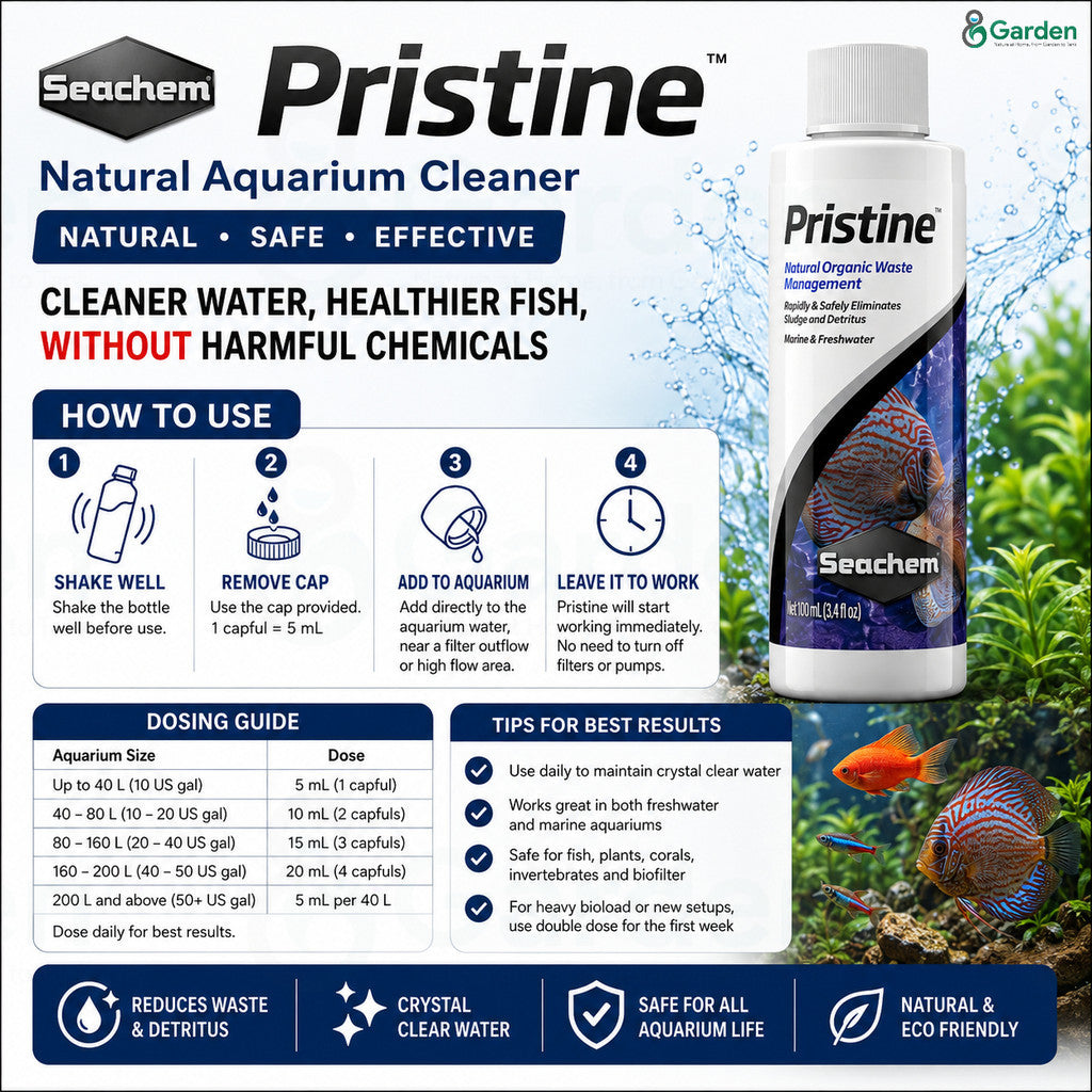 Seachem Pristine Aquarium Waste-Reducing Bacteria – 100 mL – product information