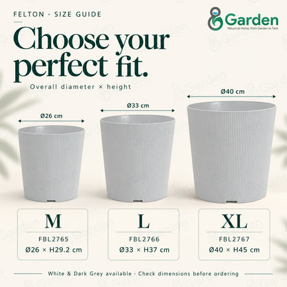 Felton FBL2765 Round Plastic Flower Pot 26cm – product and size guide