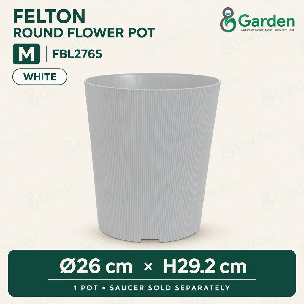 Felton FBL2765 Round Plastic Flower Pot 26cm – product and size guide