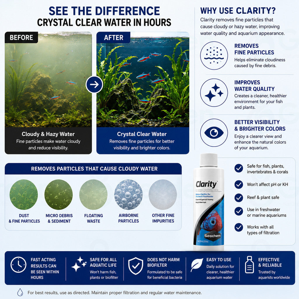 Seachem Clarity Aquarium Water Clarifier – 100 mL – product information