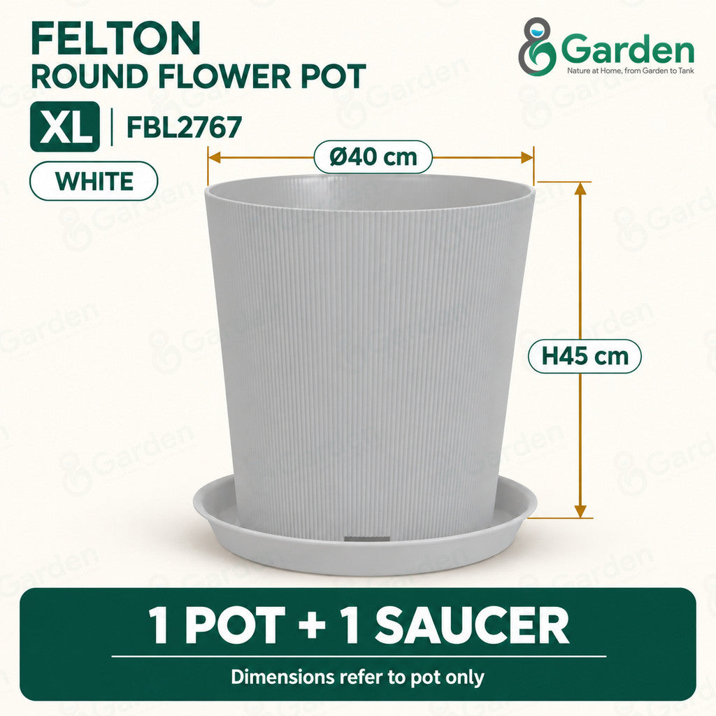 Felton FBL2765 Round Plastic Flower Pot 26cm – product and size guide