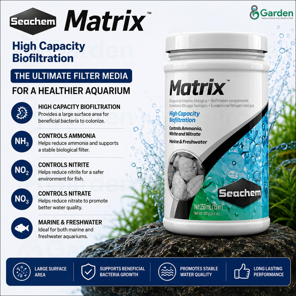 Seachem Matrix Biological Aquarium Filter Media – 250 mL – product information
